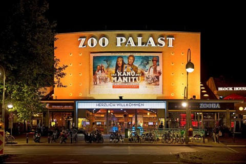 The important cinema Zoo Palast in the evening, Charlottenburg, City-West, Berlin, Germany