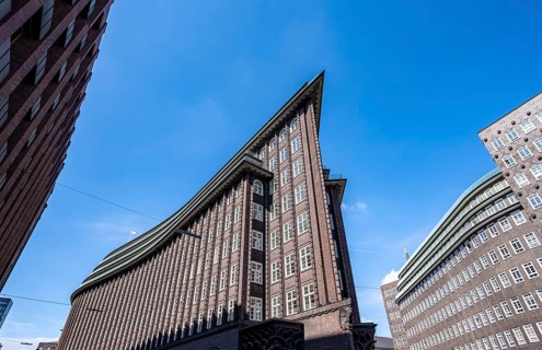 Chile House, former office building, brick expressionism, architect Fritz Höger, UNESCO World