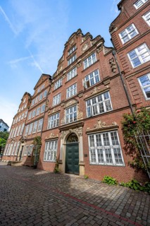 Historic brick buildings in Peterstraße, Komponistenviertel, Neustadt, Hamburg, Germany