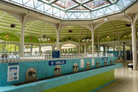 Vichy, listed as World Heritage by UNESCO. Sources hall. Allier department. Auvergne Rhone Alpes.