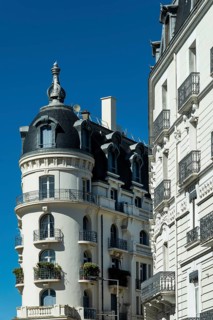 Vichy, listed as World Heritage by UNESCO. The old Astoria Palace hotel. Allier department.