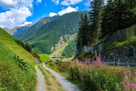 At the end of the world in Niederthai, a village in Umhausen in the middle Ötztal, Tyrol, Austria