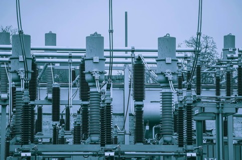 Concept of electricity and power generation using the example of insulators and devices in a