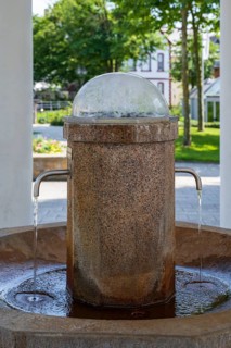Arminius spring, column with running tap, Bad Lippspringe, climatic spa town, Westphalia, North