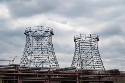 Scaffolding of former cooling towers, fan cooler, Zollverein coking plant, UNESCO World Heritage