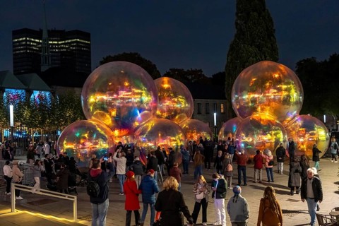 The 10th Essen Light Festival, in the city centre, second largest light art festival in Germany,