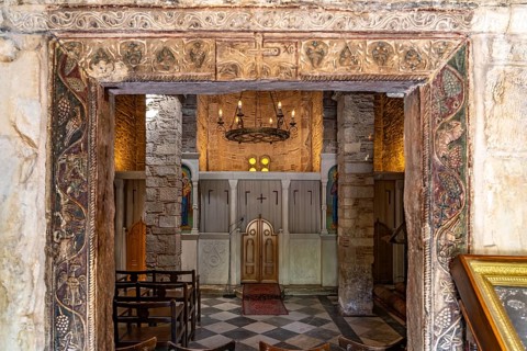Interior of the Theotokos Gorgoepikoos church in the Greek capital Athens, Greece