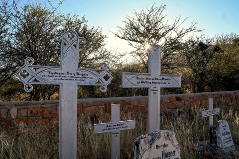 Graves at the German military cemetery at Waterberg, Otjozondjupa region, Namibia