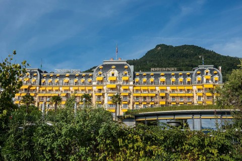 Luxury hotel, Montreux, Lake Geneva, Lac Léman, Canton of Vaud, Switzerland