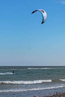 Kitesurfer, Baltic Sea, Falshöft, Pommerby, Schleswig-Holstein, Germany