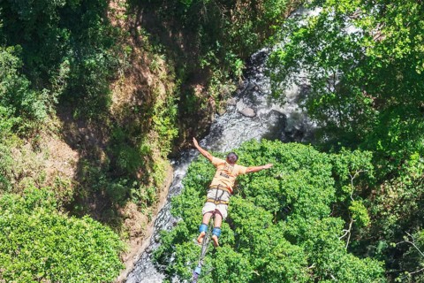 Bungee jumper, San Jose, Costa Rica, Central America