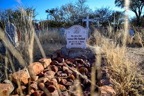Graves at the German military cemetery at Waterberg, Otjozondjupa region, Namibia