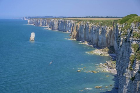 Aiguille de Belval, hike from Etretat to Yport along the chalk cliff coast, Département