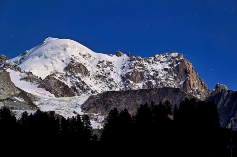 Snow-covered Aiguille Verte, Chamonix-Mont-Blanc, Haute-Savoie, France