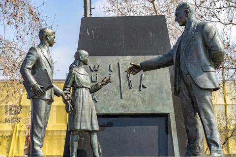 Monument to headmaster Atatürk in Kadiköy, Istanbul, Turkey