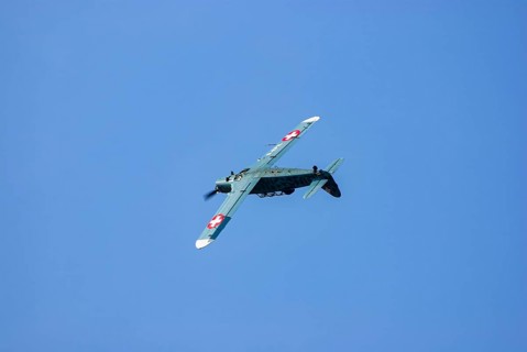 A Pilatus P-2 of Pilatus Flugzeugwerke AG with the registration D-EPII during a flight