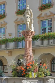 Monument to Count Johann von Hohenzollern-Sigmaringen, sculpture, market fountain built in 1826,