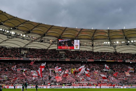 VfB Stuttgart, Cannstatter Kurve, fan block, fans, fan curve, flags, flags, atmosphere, atmospheric