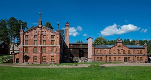 Brick building, former paper factory and mill for the production of groundwood pulp board, UNESCO