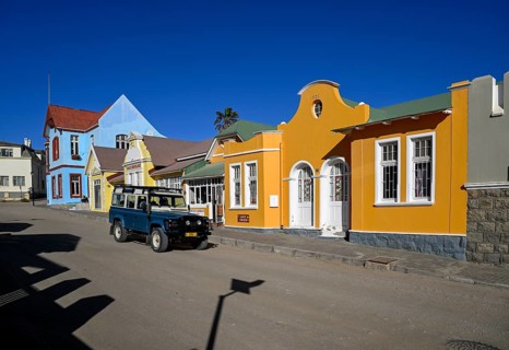 Colonial house facades in the Bergstraße, Lüderitz, Karas region, Namibia