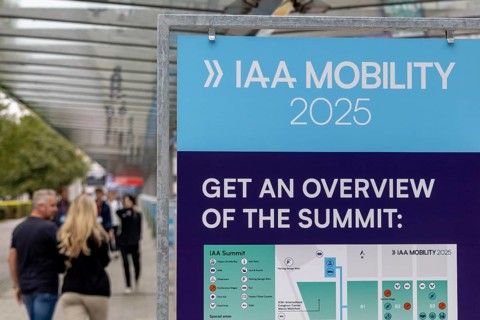 Munich, Germany - 10.9.2025: Visitors during the IAA Mobility 2025 (International Motor Show) in