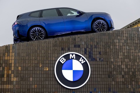Munich, Germany - 10.9.2025: An electric BMW iX3 during the IAA Open Space at the IAA Mobility 2025