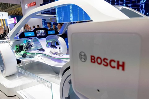 Munich, Germany - 10.9.2025: Products from the German manufacturer BOSCH during the IAA Mobility