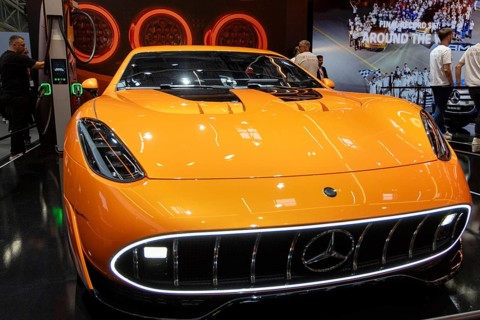Munich, Germany - 10.9.2025: An AMG GT XX from Mercedes-Benz during the IAA Mobility 2025
