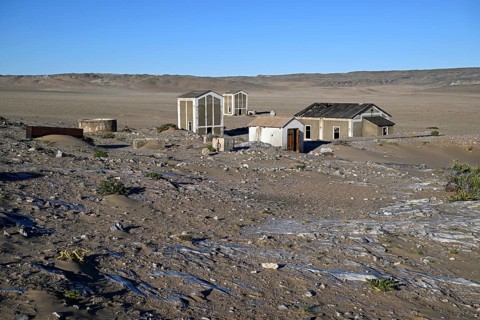 Alte Gebäude in Grillenthal, einst Versorgungsstation für Frischwasser, Diamentensperrgebiet, bei