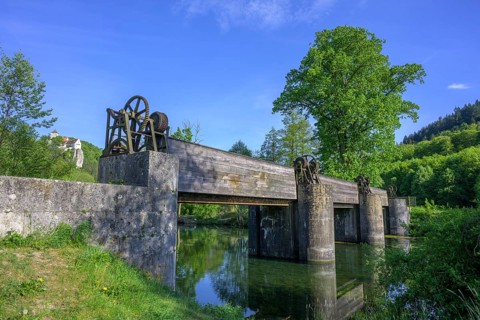 Schleuse Ludwig Donau Main Kanal, Prunn, Riedenburg, Bayern, Deutschland