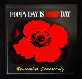 Magic lantern slide used in cinemas for advertising about the Haig's Fund poppy day appeal, UK c