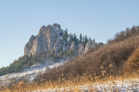 View on the mountains on a sunny day in winter, Vápec, Horná Poruba, Slovakia