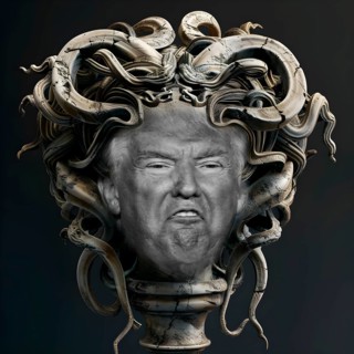 Symbolic image, Trump on a demonic vendetta, persecution of all opponents, autocracy, military