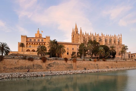La Seu Cathedral or Cathedral of St Mary and Almudaina Palace, Royal Palace of La Almudaina, Palma