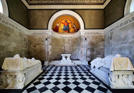 Charlottenburg Mausoleum with the marble sarcophagi of Queen Luise and Emperor Wilhelm I,