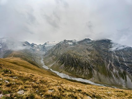 Panoramic view from the Hohe Mut over the Mutsattel and the Rotmoostal to the Gurglkamm in the