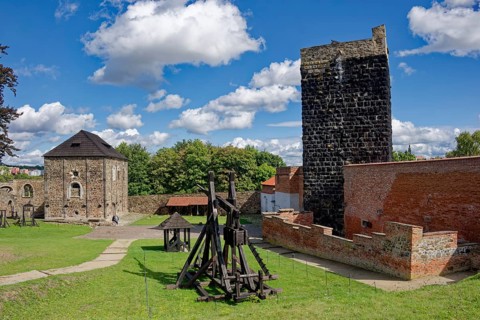 Keep, Black Tower and Staufer Imperial Palace in the Romanesque style, double chapel, castle