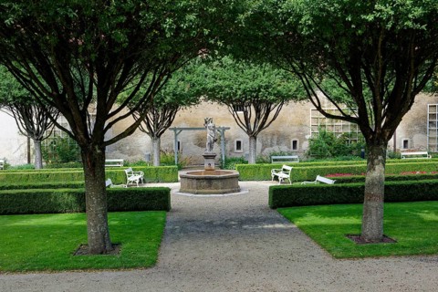 Monastery garden of the former Franciscan monastery in Cheb, Cheb, Eger, Egerland, Bohemia, Czech