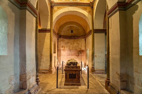 Sarcophagus of Emperor Henry III in the Ulrich Chapel in the Goslar Imperial Palace in Goslar,