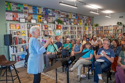 Detroit, Michigan - Susan Newell, 76, reads from her book of poetry, 'More Than One Way To Be Old,