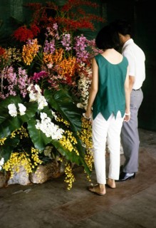 Vistors to the 1965 Orchid Show, Singapore Turf Club, Singapore, Southeast Asia, 1965