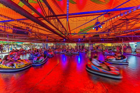 Bumper cars, Festwiese, Theresienwiese, Oktoberfest, Munich, Upper Bavaria, Bavaria, Germany