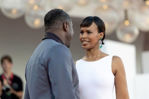 Venice, Italy - 2 September 2025: Idris Elba and Sabrina Dhowre Elba during the red carpet of - A