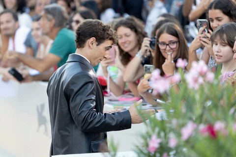 Venice, Italy - 3 September 2025: Miguel Herran during the red carpet of - Duse - during the 82nd