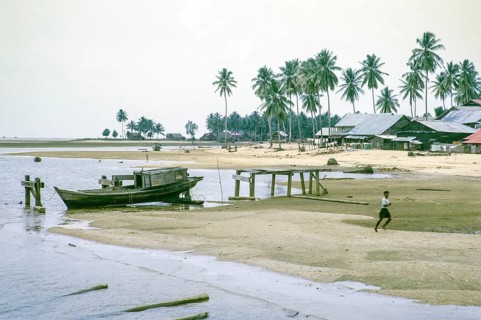 South shore of estuary, East coast, Rompin, Pahang, Malaya, Malaysia, south east Asia 1964