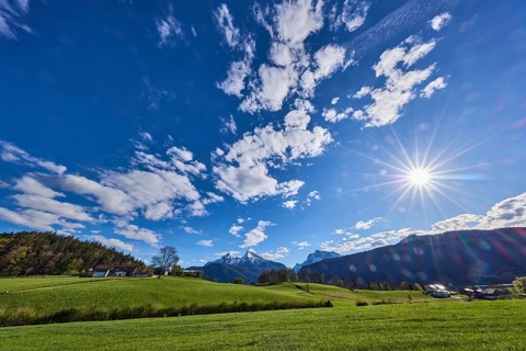 Landscape photography, mountain landscape, mountain Watzmann, Hochkalter, mountains, meadow,
