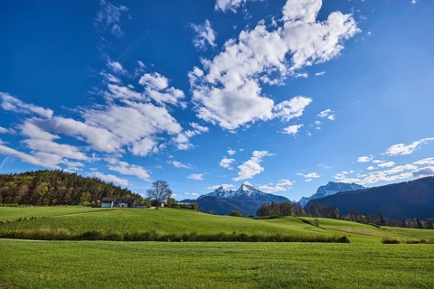 Landscape photography, mountain landscape, mountain Watzmann, Hochkalter, mountains, meadow,