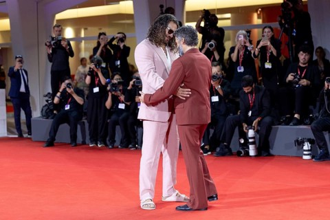 Venice, Italy - 3 September 2025: Jason Momoa and Oscar Isaac during the red carpet of - Cartier