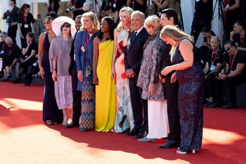 Venice, Italy - 3 September 2025: Jharrel Jerome, Geralyn Dreyfous, Misan Sagay, Helen Hoehne,