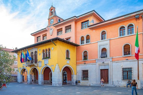 Municipio di Muggia in Piazza Marconi in Muggia, Friuli-Venezia Giulia, Italy